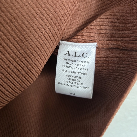 A.L.C. Greer twist-front ribbed-knit top with tank bolero brown M - Picture 9 of 13